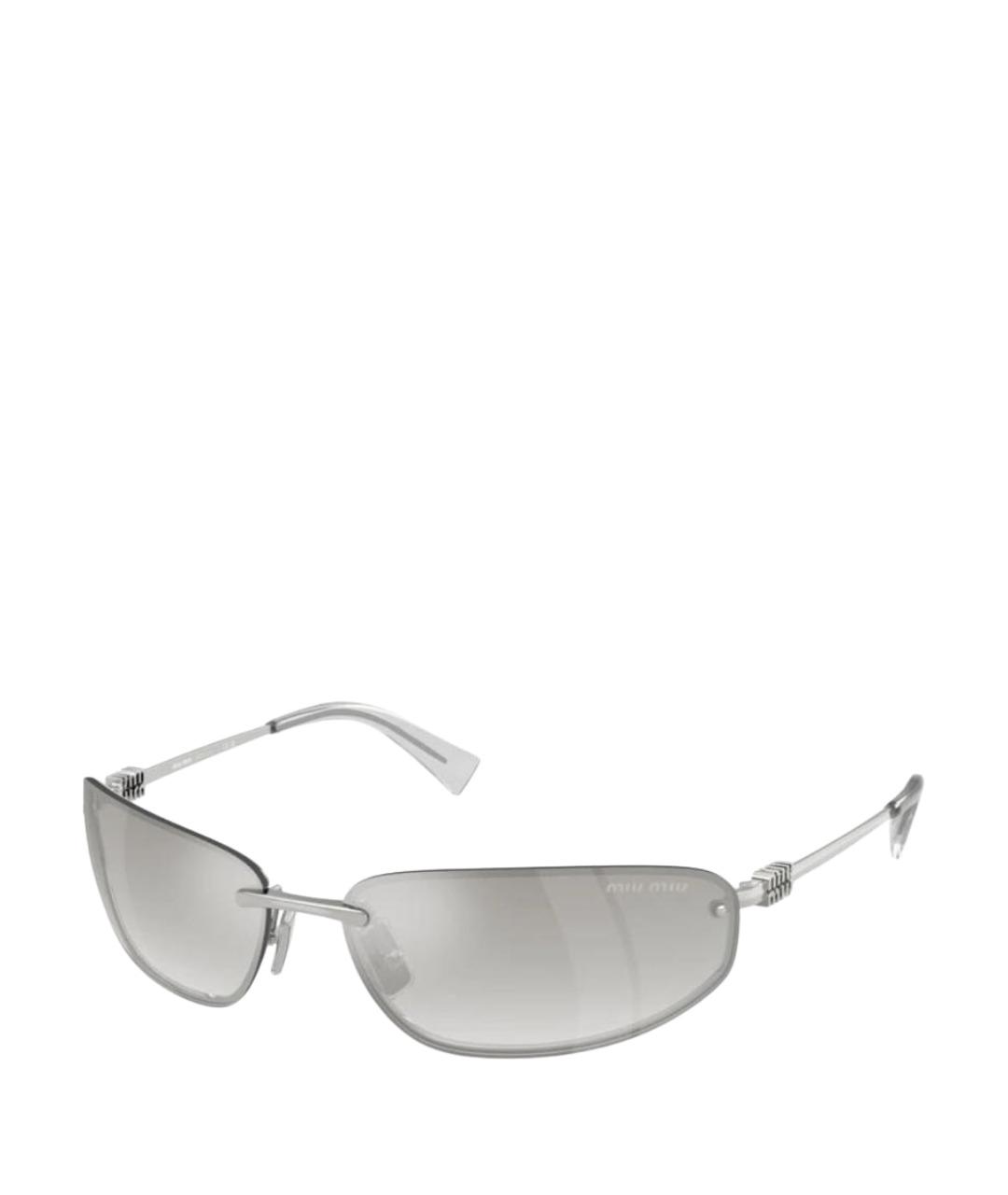 MIU MIU Серебряные металлические солнцезащитные очки, фото 1