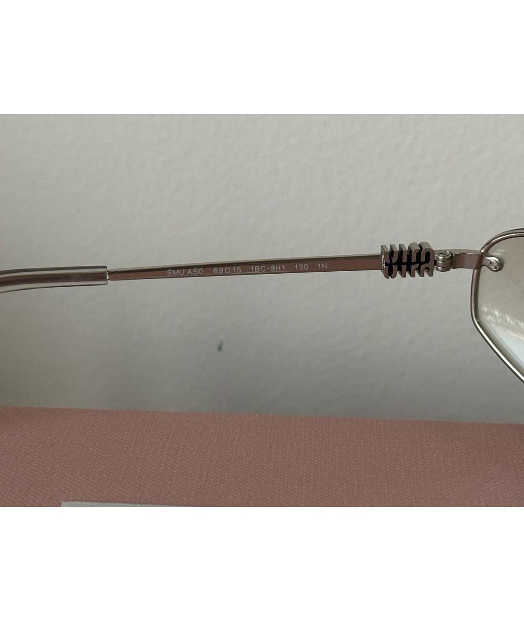 MIU MIU Серебряные металлические солнцезащитные очки, фото 7