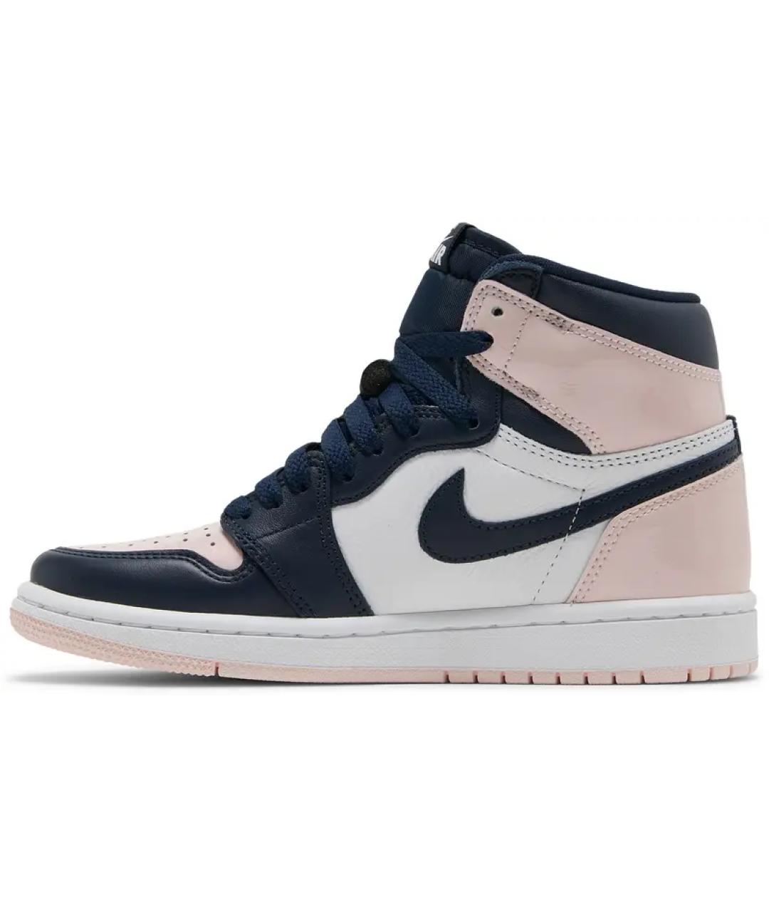 JORDAN Розовые высокие кроссовки / кеды из лакированной кожи, фото 2