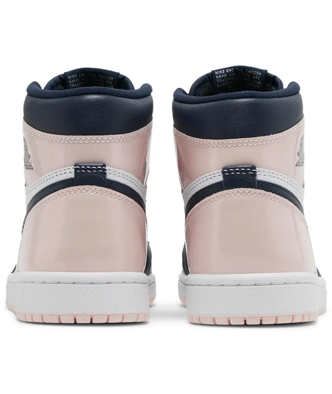 JORDAN Розовые высокие кроссовки / кеды из лакированной кожи, фото 4