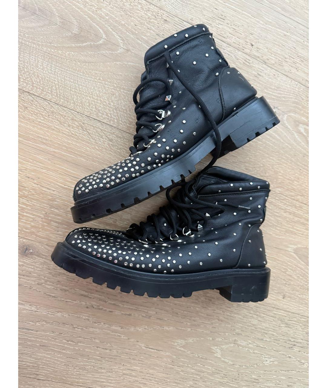 VALENTINO Черные кожаные ботинки, фото 5