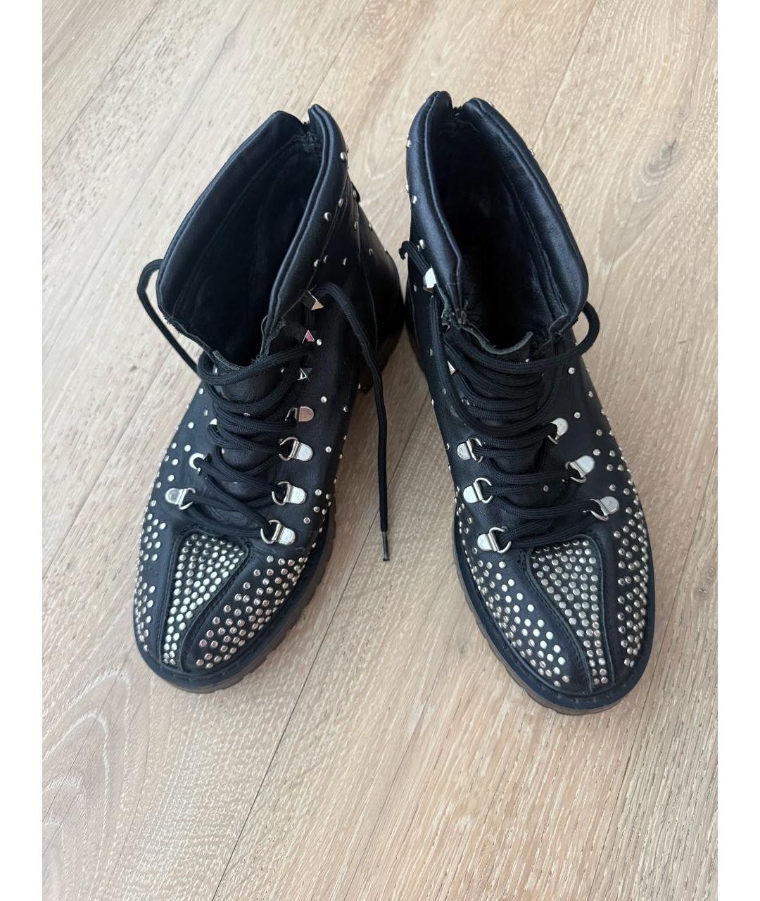 VALENTINO Черные кожаные ботинки, фото 3