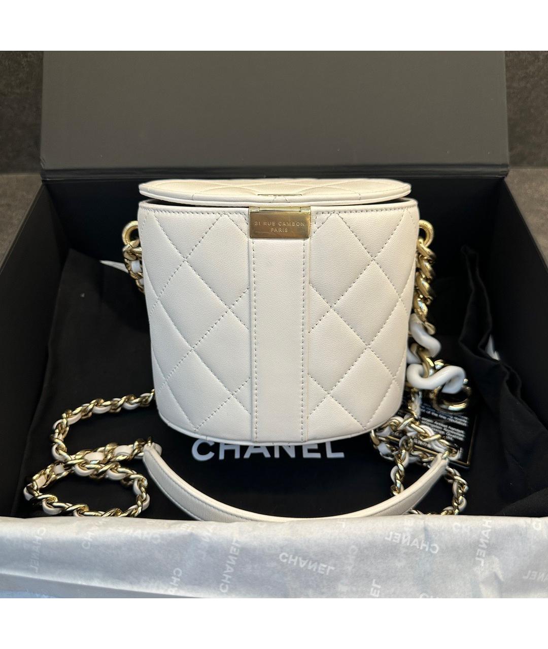 CHANEL Белая кожаная сумка через плечо, фото 2