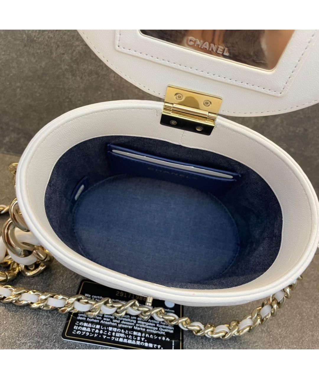 CHANEL Белая кожаная сумка через плечо, фото 7