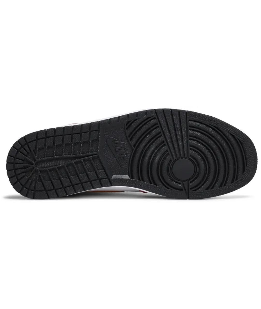 JORDAN Красные кожаные высокие кроссовки / кеды, фото 3