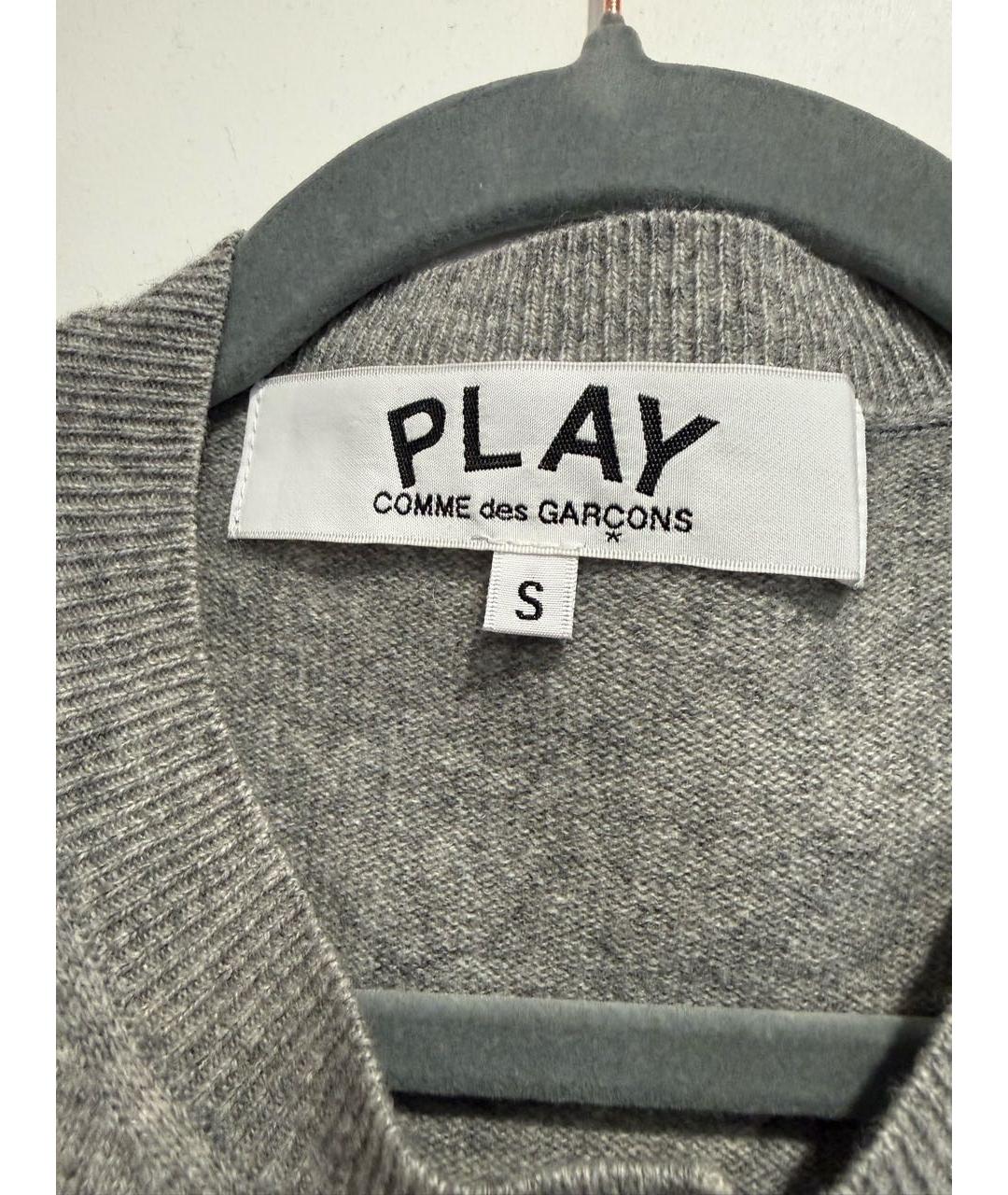 COMME DES GARÇONS PLAY Серый хлопковый кардиган, фото 3