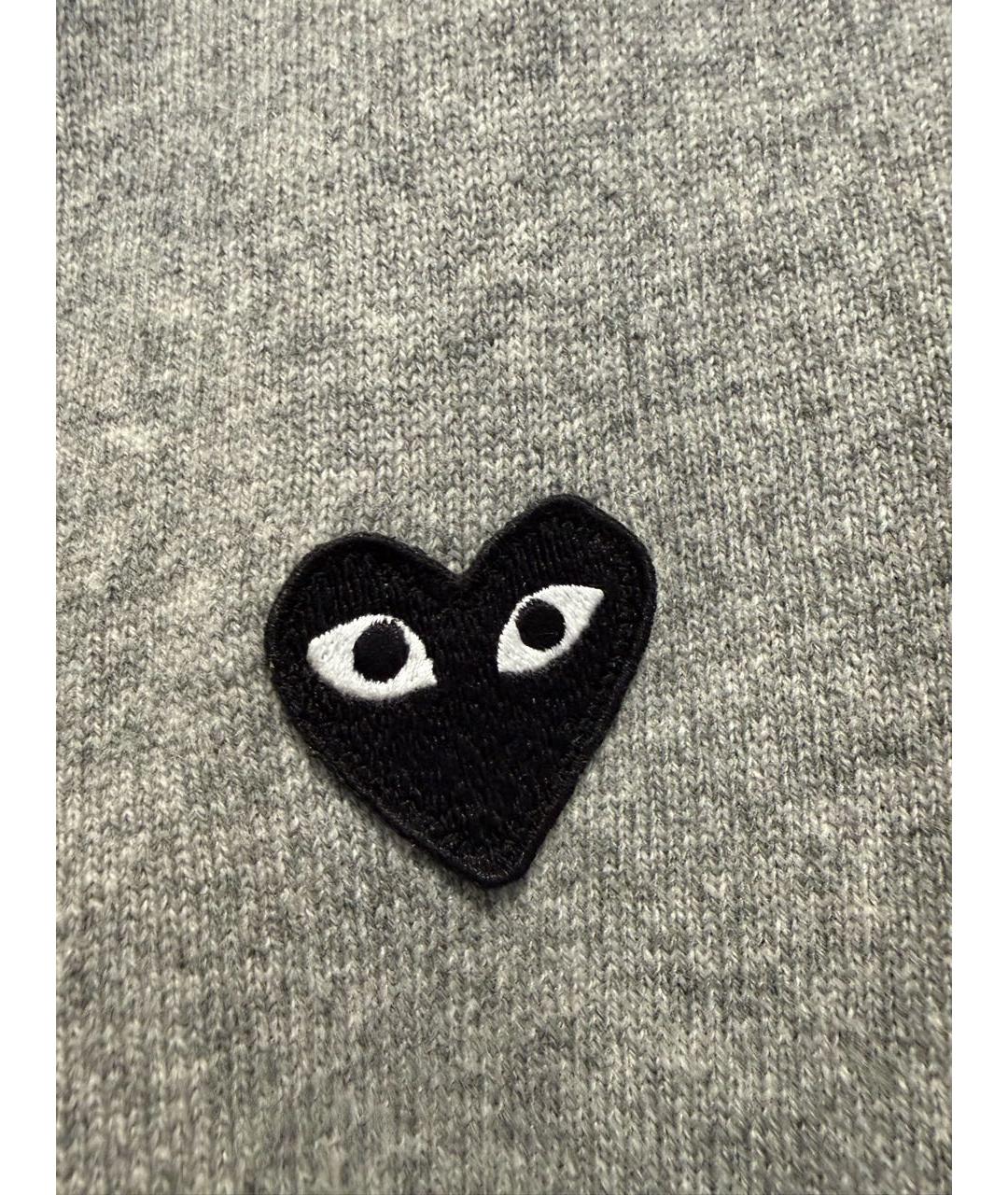 COMME DES GARÇONS PLAY Серый хлопковый кардиган, фото 4