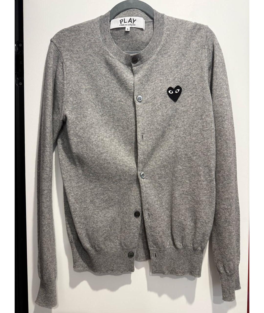 COMME DES GARÇONS PLAY Серый хлопковый кардиган, фото 2