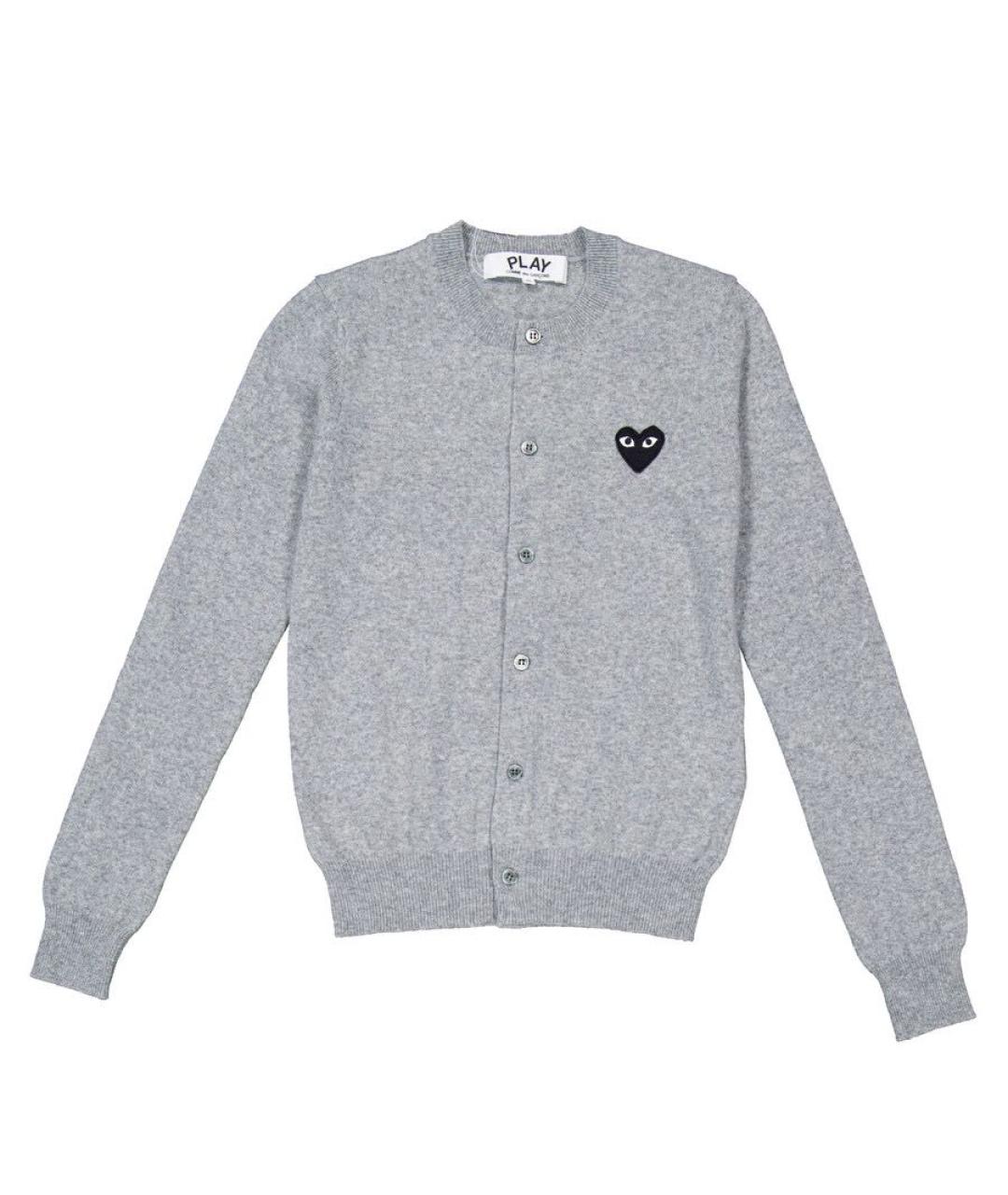 COMME DES GARÇONS PLAY Серый хлопковый кардиган, фото 1
