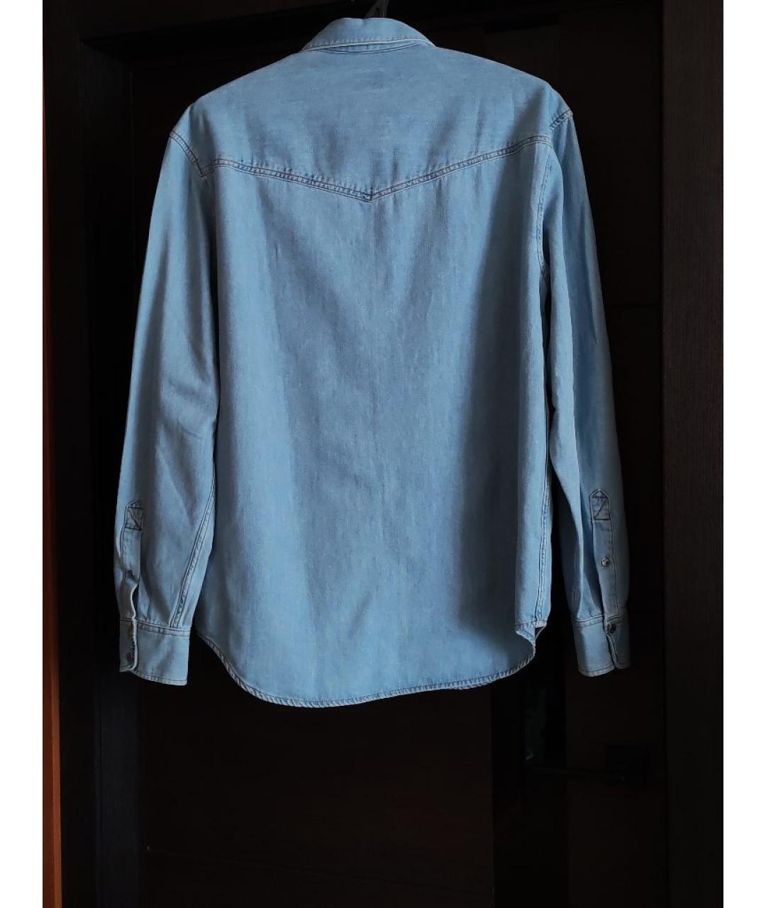 DIESEL Голубая хлопковая кэжуал рубашка, фото 2
