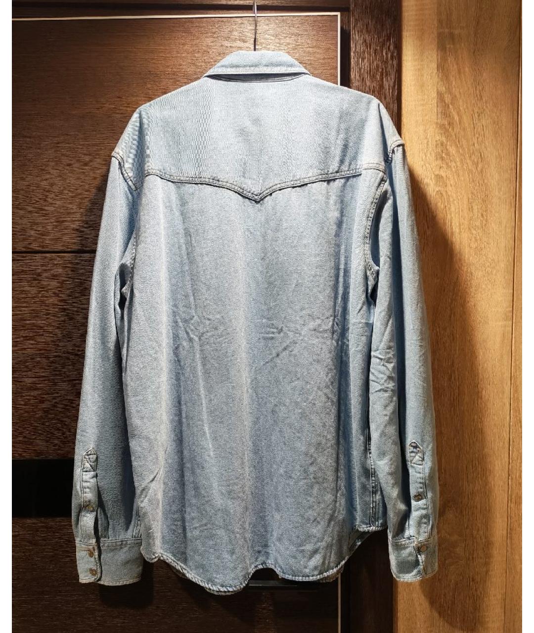 DIESEL Голубая хлопковая кэжуал рубашка, фото 2