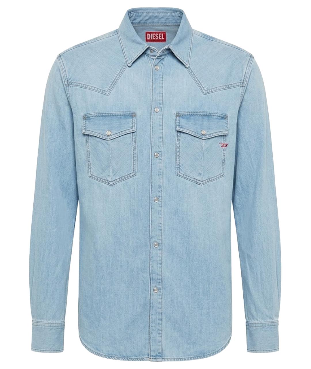 DIESEL Голубая хлопковая кэжуал рубашка, фото 1