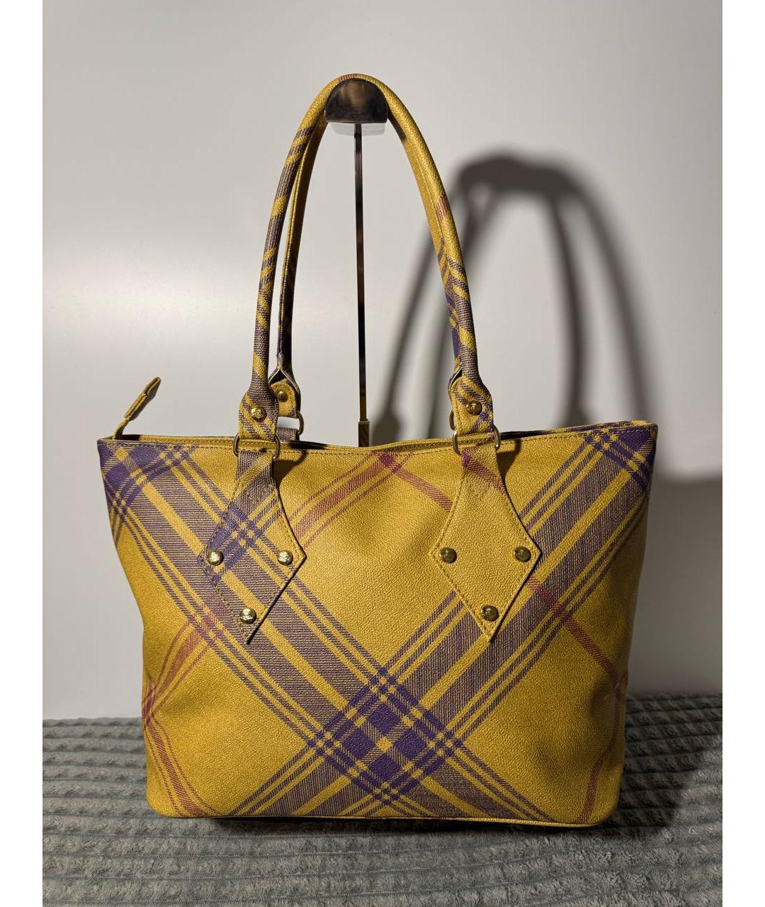 VIVIENNE WESTWOOD Горчичная сумка тоут, фото 2