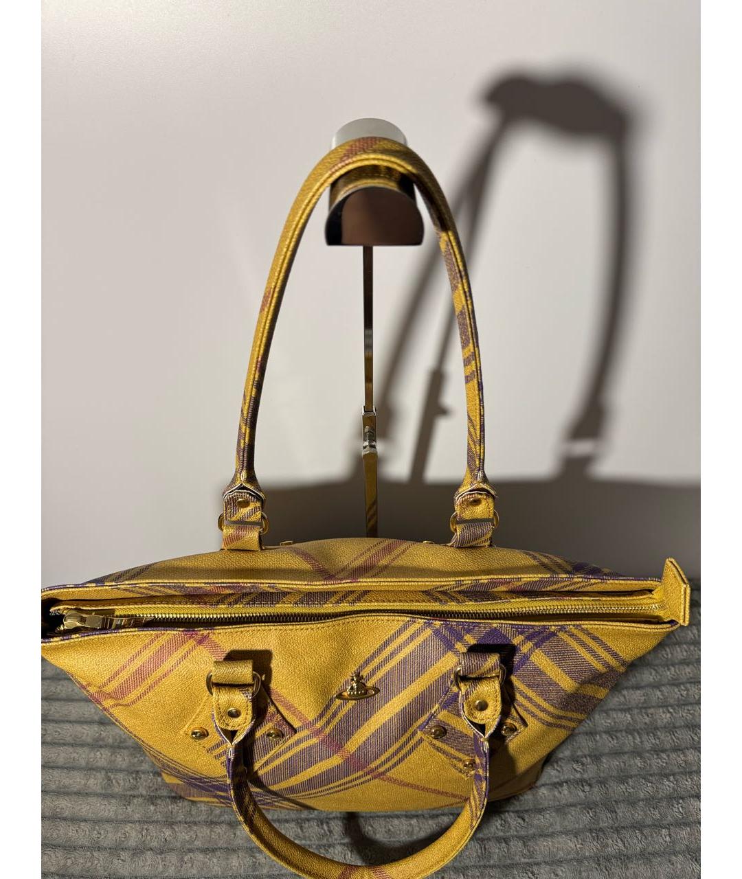 VIVIENNE WESTWOOD Горчичная сумка тоут, фото 4