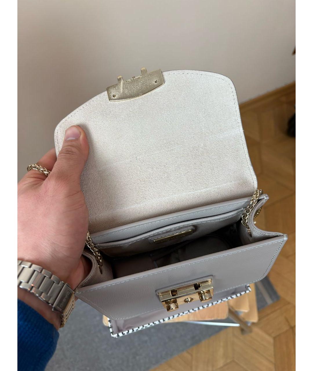 FURLA Бежевая кожаная сумка через плечо, фото 2