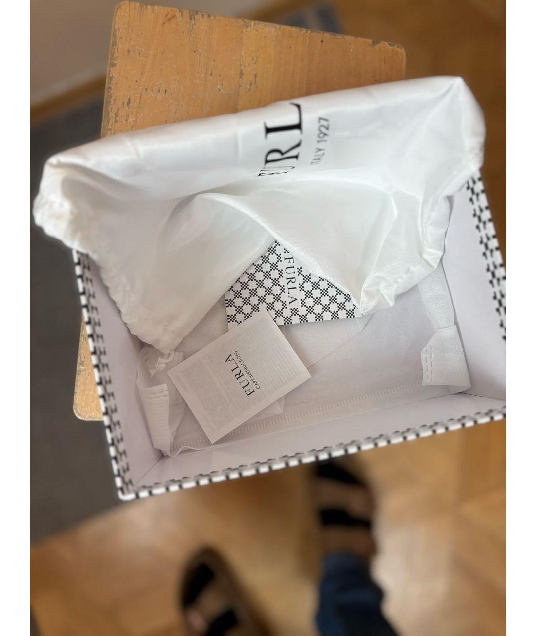 FURLA Бежевая кожаная сумка через плечо, фото 7