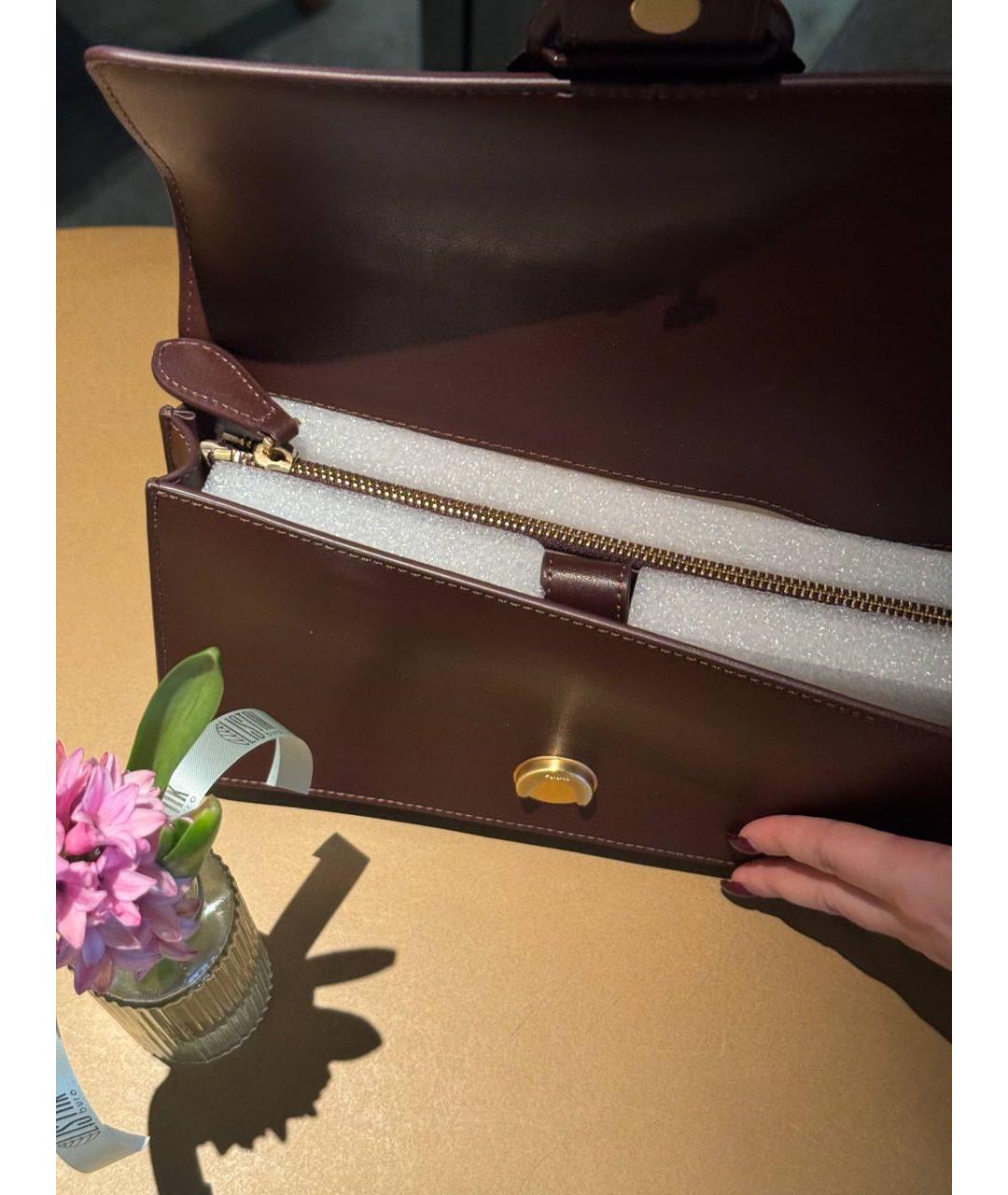 PINKO Коричневая кожаная сумка через плечо, фото 5
