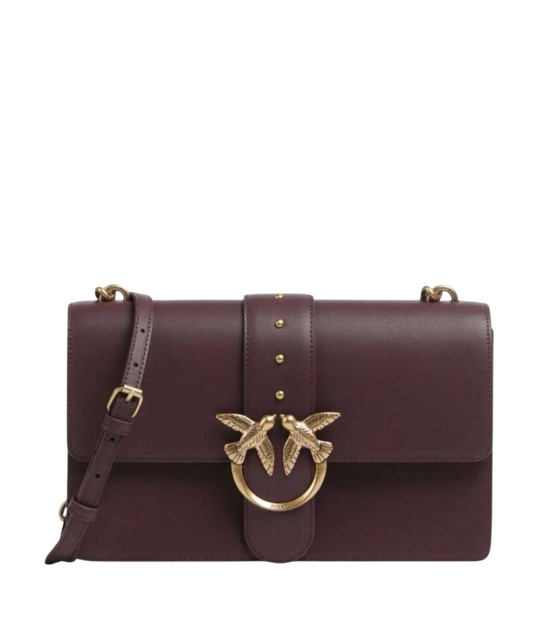 PINKO Коричневая кожаная сумка через плечо, фото 1