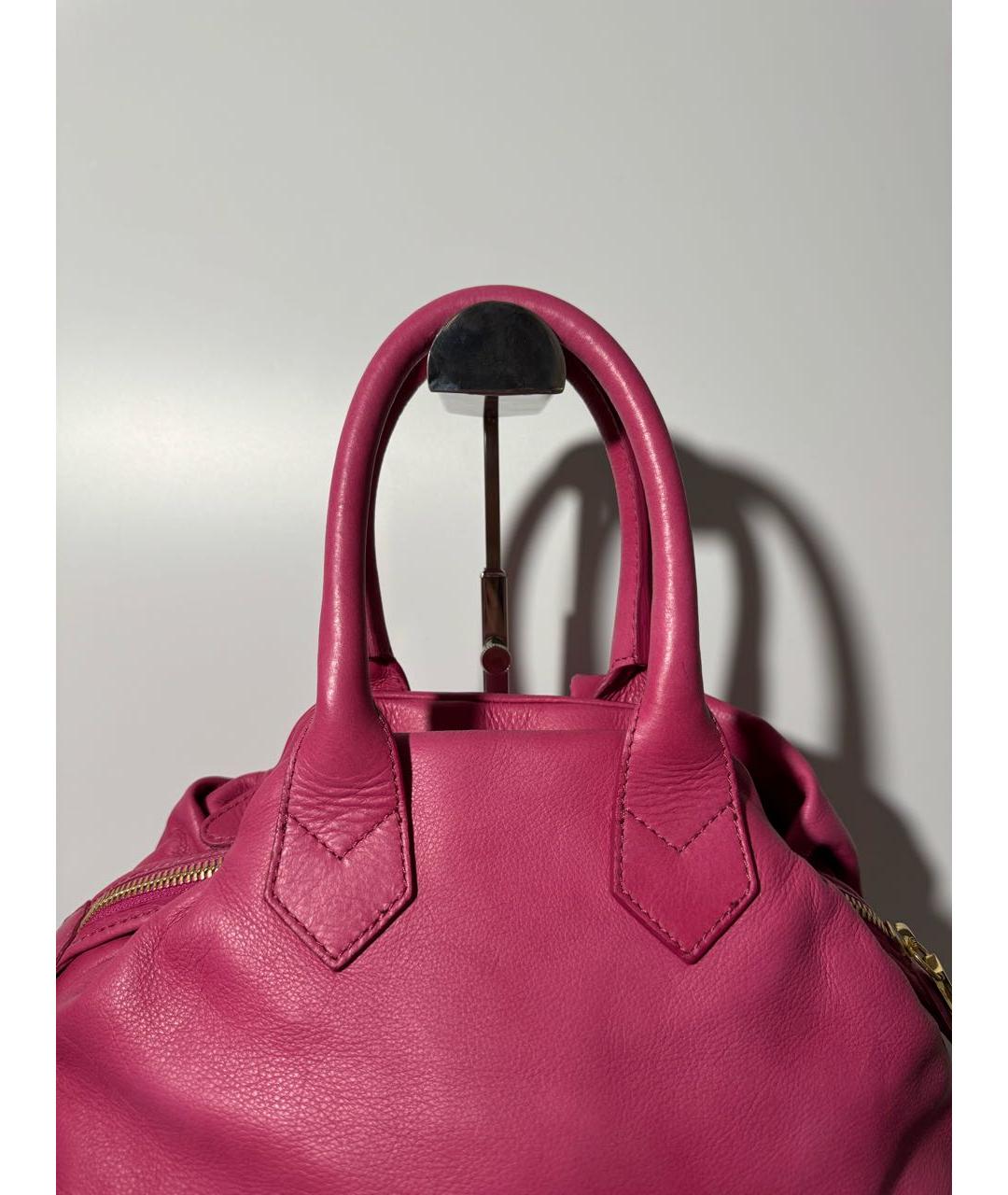 VIVIENNE WESTWOOD Розовая кожаная сумка с короткими ручками, фото 7