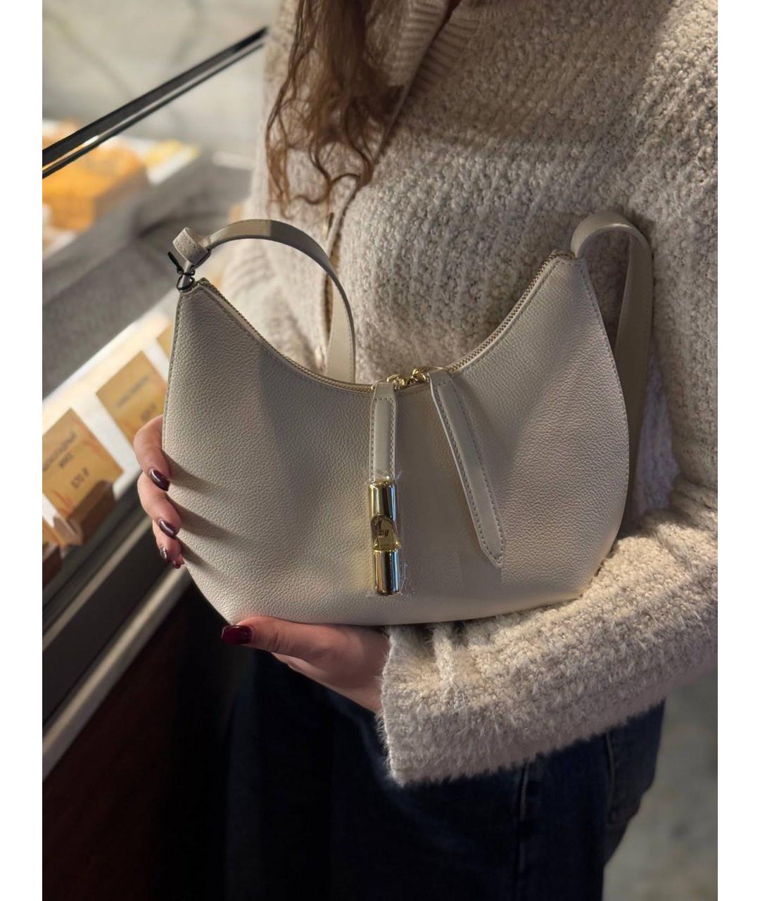 FURLA Белая кожаная сумка через плечо, фото 5