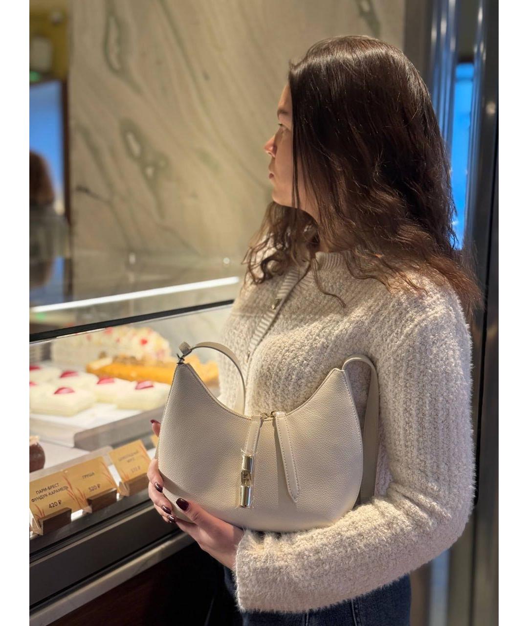 FURLA Белая кожаная сумка через плечо, фото 3