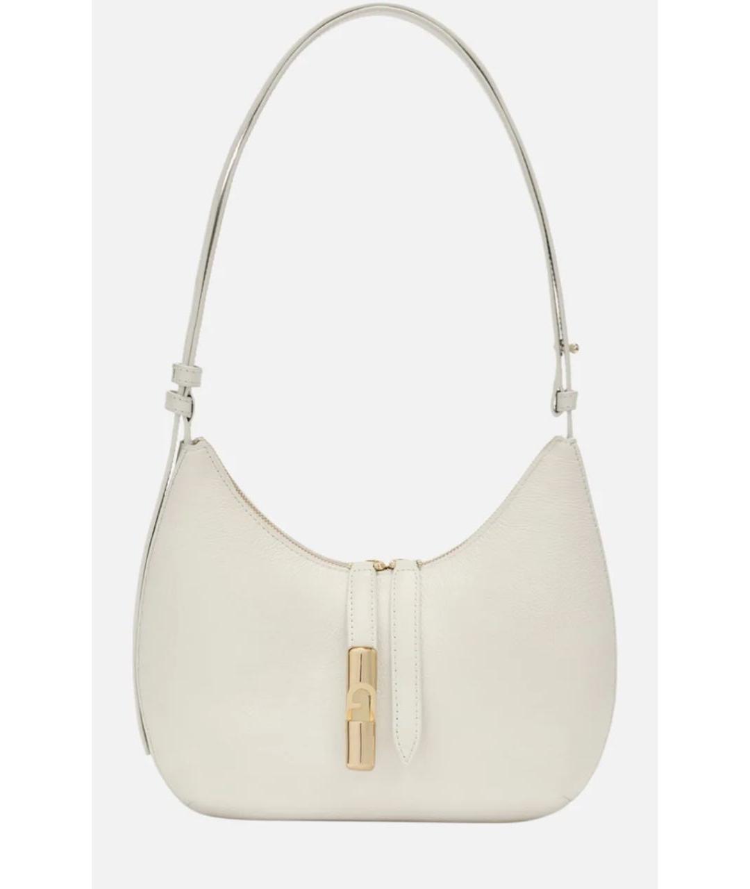 FURLA Белая кожаная сумка через плечо, фото 7