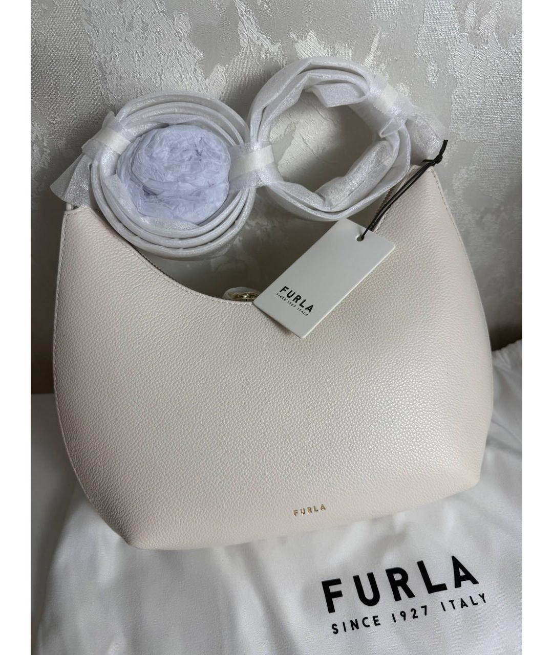 FURLA Белая кожаная сумка через плечо, фото 4