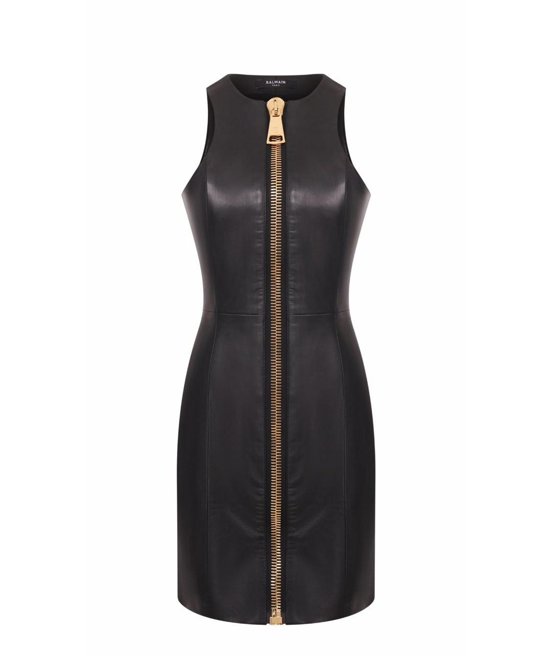 BALMAIN Черное кожаное вечернее платье, фото 5