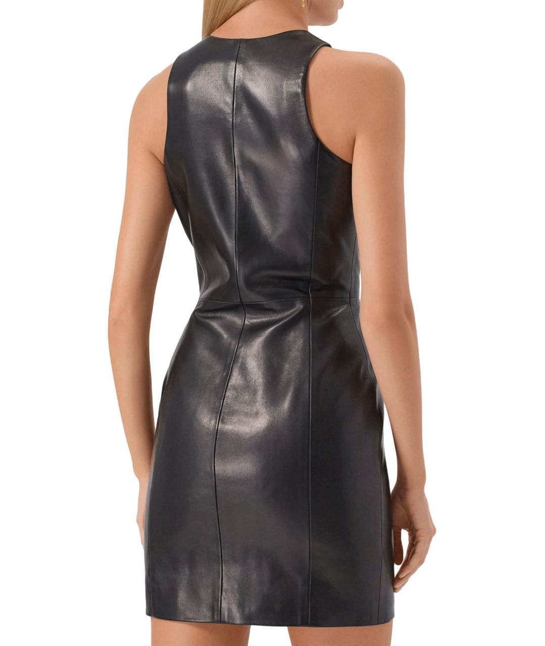 BALMAIN Черное кожаное вечернее платье, фото 2