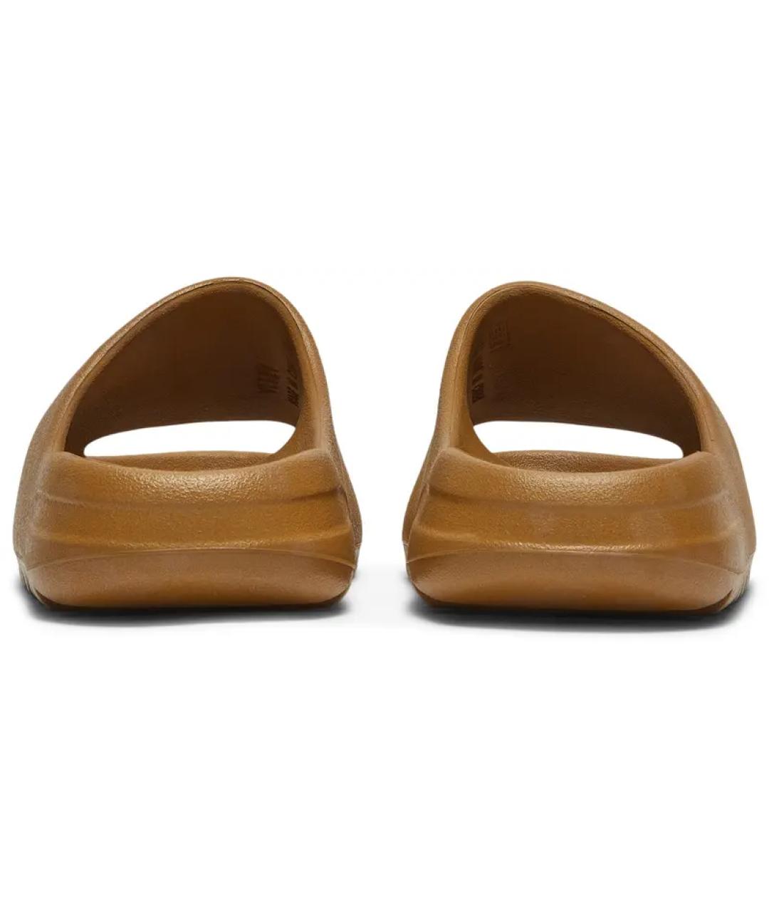 ADIDAS YEEZY Коричневые резиновые шлепанцы, фото 4