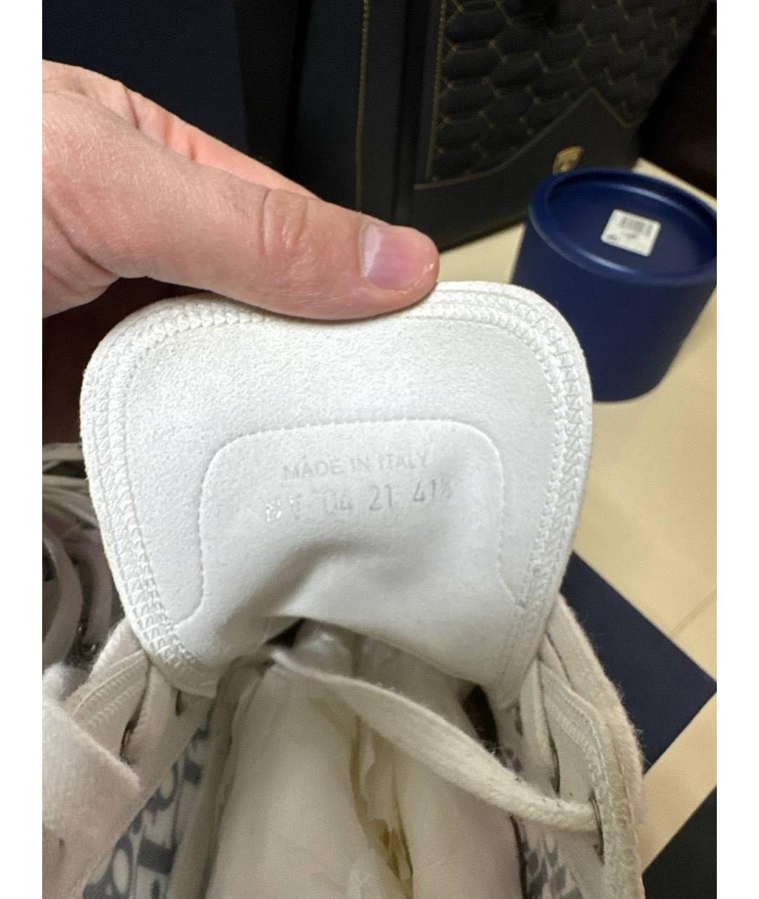 CHRISTIAN DIOR Белые текстильные высокие кроссовки / кеды, фото 4