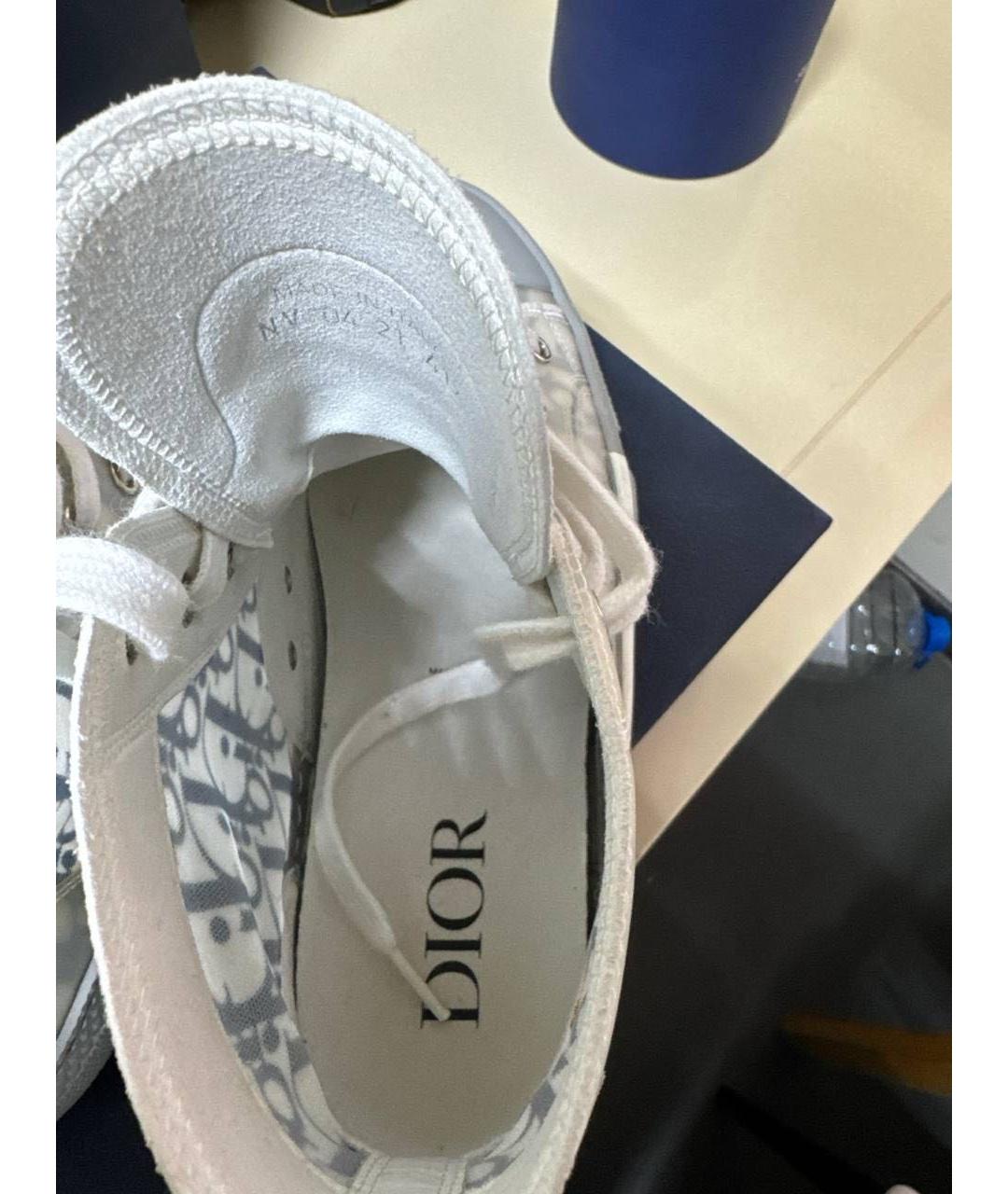CHRISTIAN DIOR Белые текстильные высокие кроссовки / кеды, фото 3