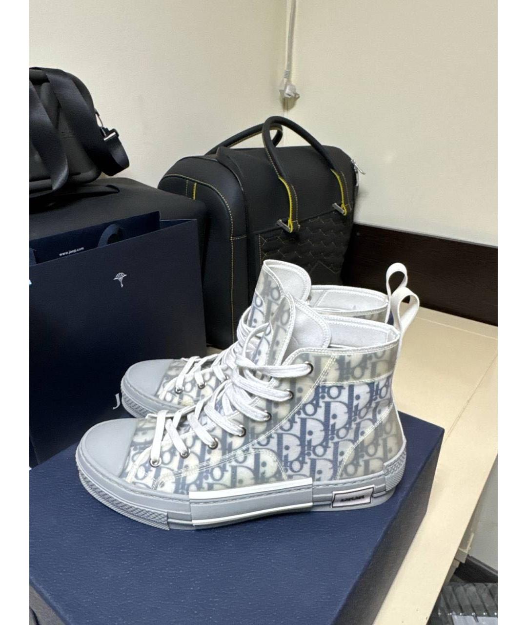 CHRISTIAN DIOR Белые текстильные высокие кроссовки / кеды, фото 6