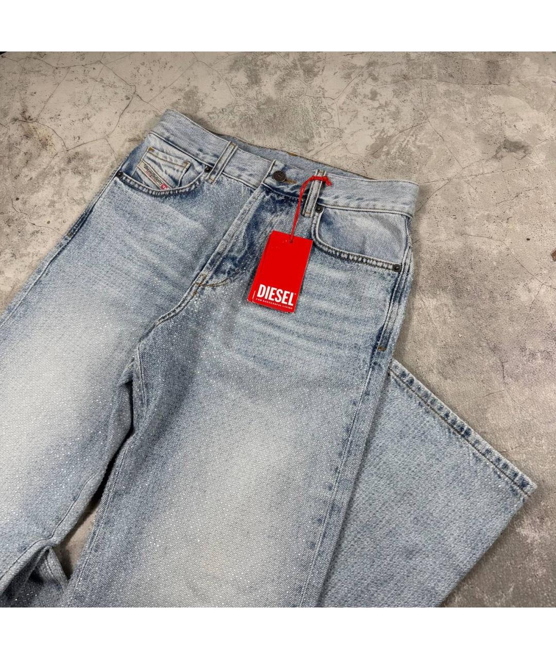 DIESEL Синие хлопковые прямые джинсы, фото 3