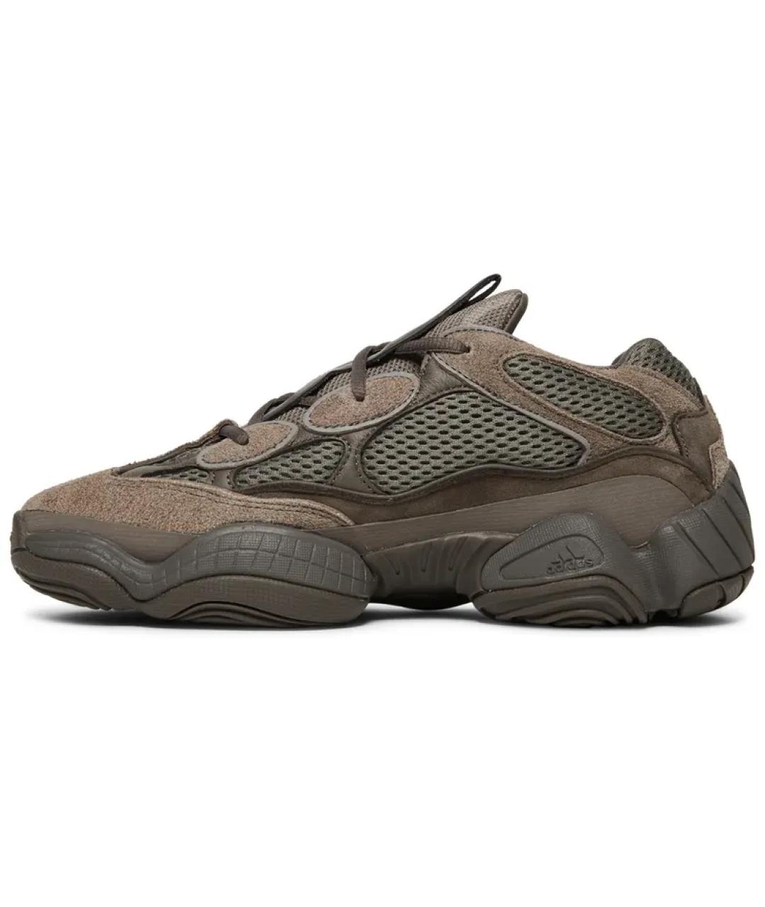 ADIDAS YEEZY Коричневые замшевые низкие кроссовки / кеды, фото 2