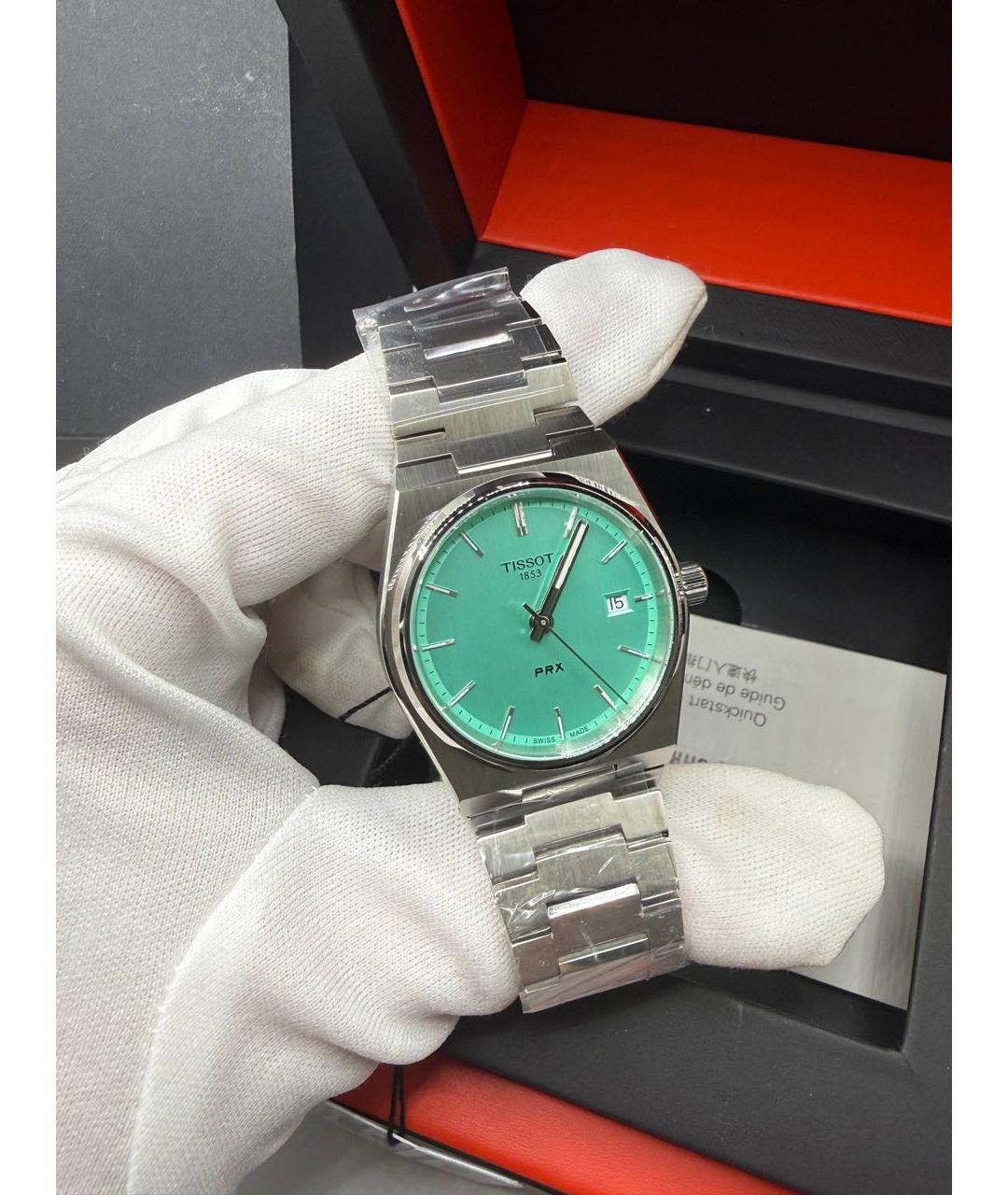 TISSOT Бирюзовые стальные часы, фото 4