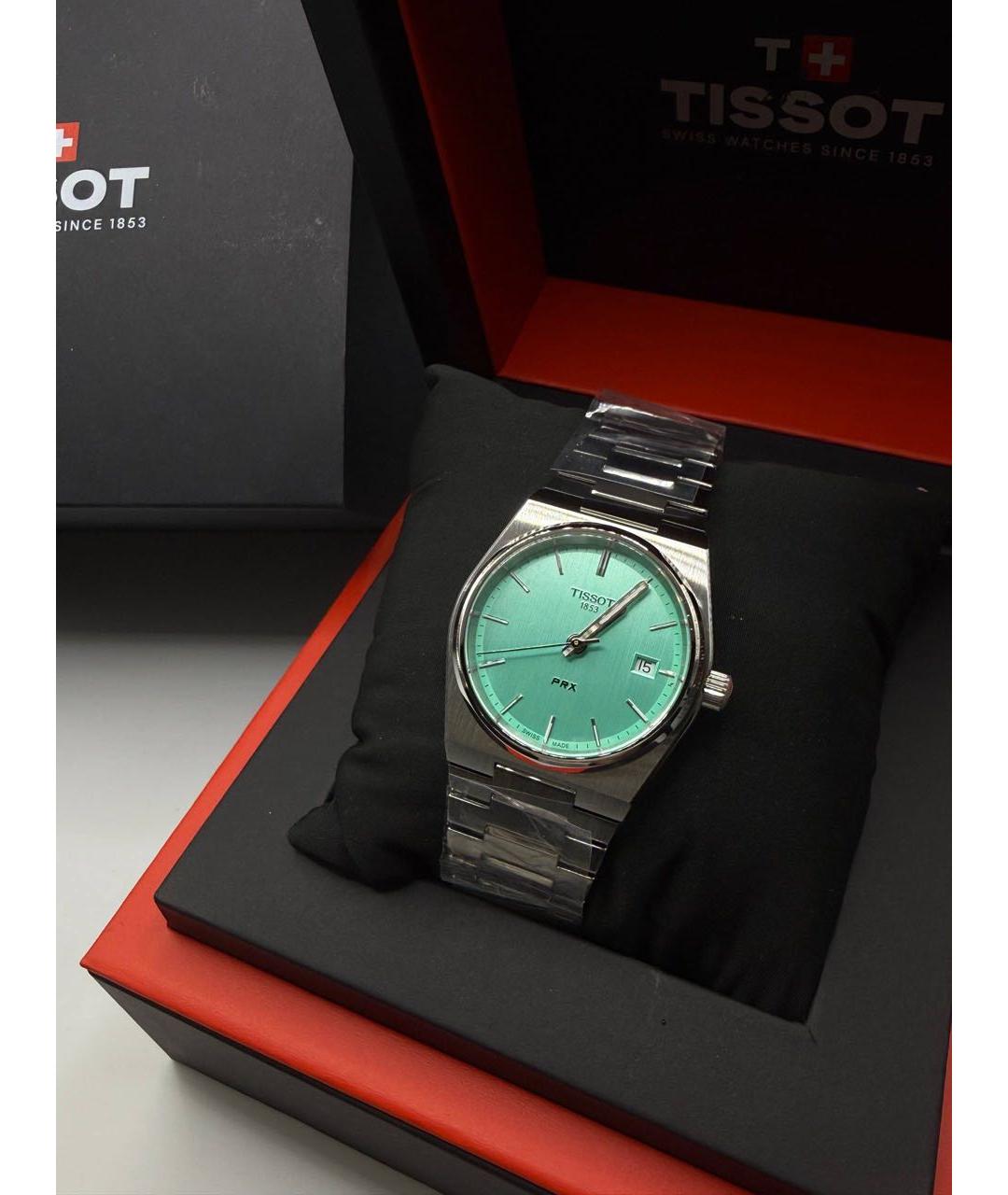 TISSOT Бирюзовые стальные часы, фото 2