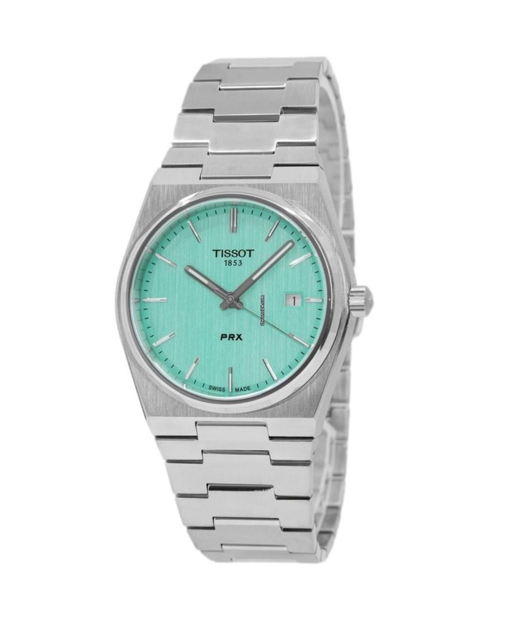 TISSOT Бирюзовые стальные часы, фото 1