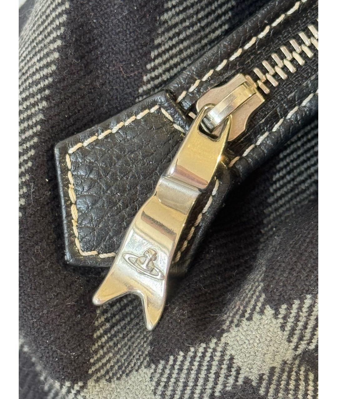 VIVIENNE WESTWOOD Коричневая тканевая сумка тоут, фото 7