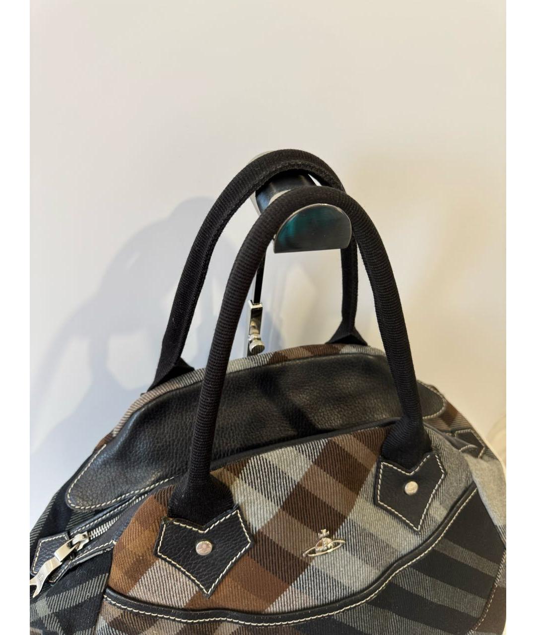 VIVIENNE WESTWOOD Коричневая тканевая сумка тоут, фото 6