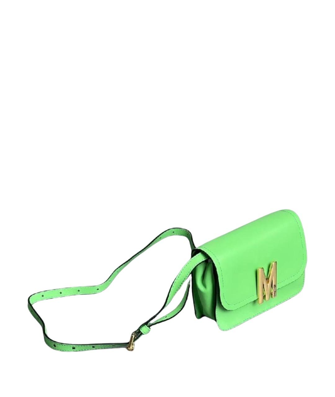 MOSCHINO Салатовая кожаная сумка через плечо, фото 1