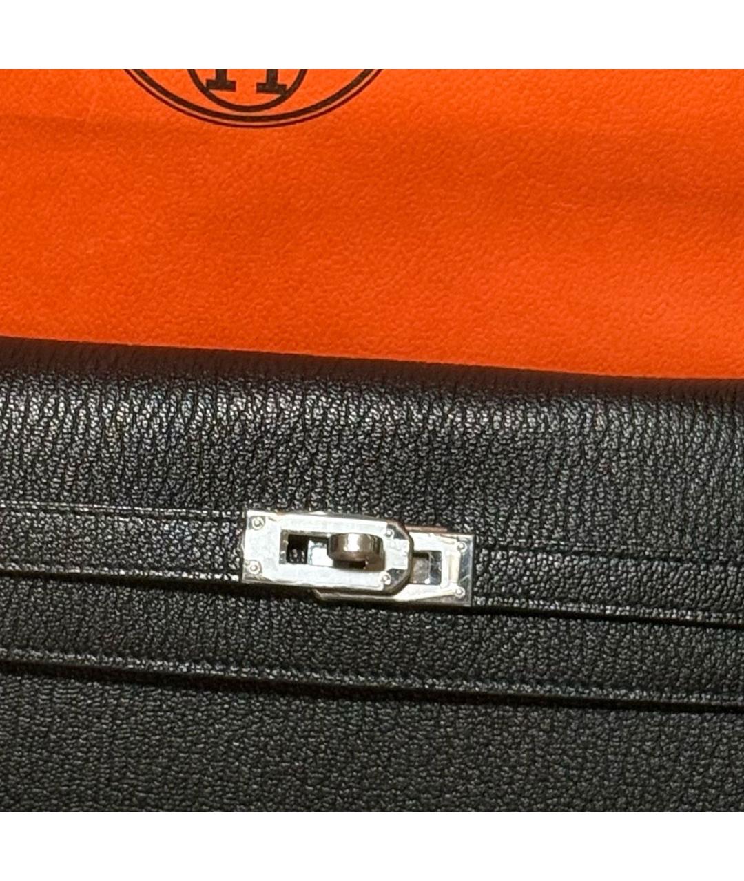 HERMES Черная кожаная сумка через плечо, фото 3