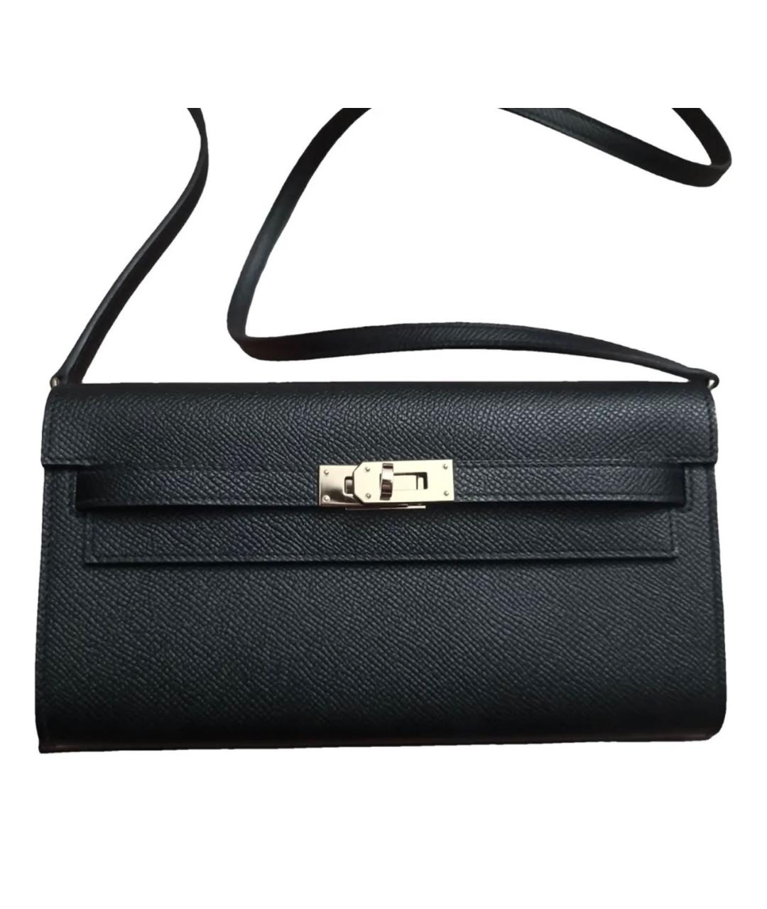 HERMES Черная кожаная сумка через плечо, фото 4