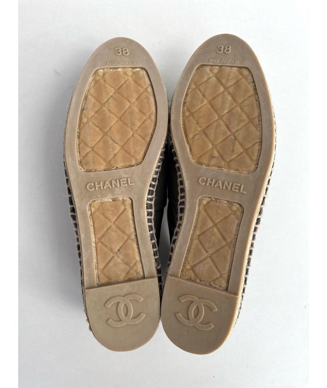 CHANEL Хаки кожаные эспадрильи, фото 4