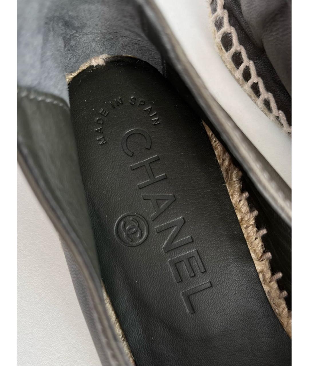 CHANEL Хаки кожаные эспадрильи, фото 5