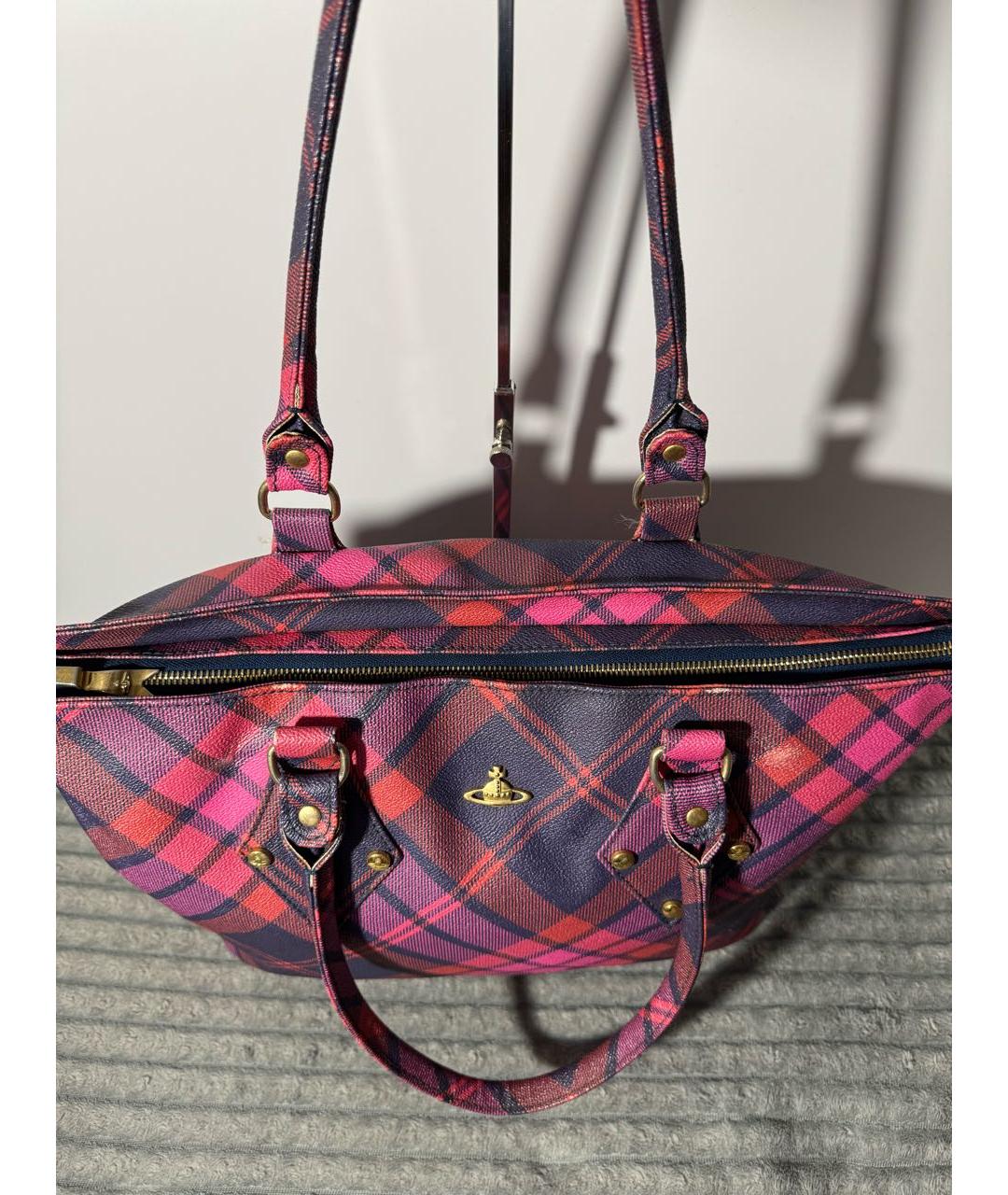 VIVIENNE WESTWOOD Фиолетовая сумка тоут из искусственной кожи, фото 3