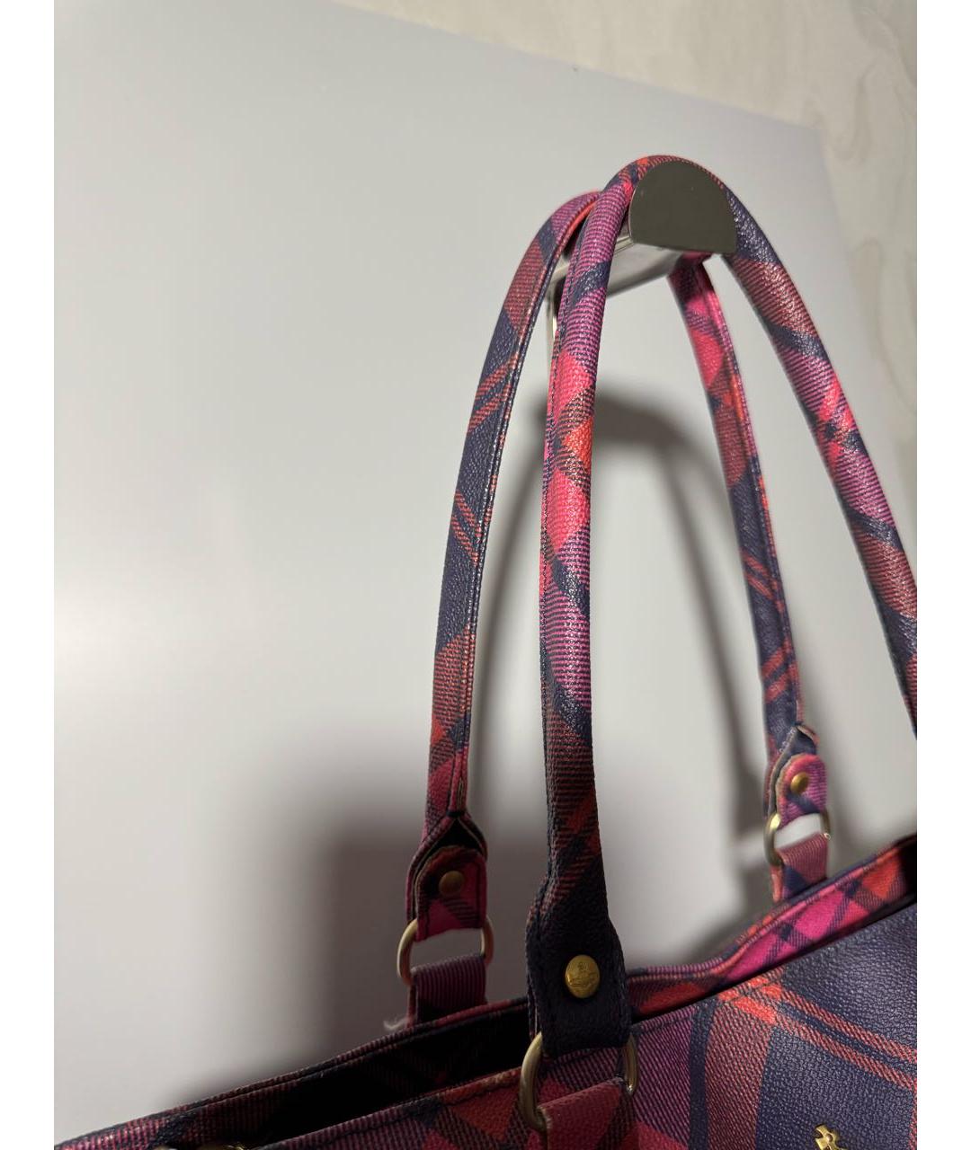 VIVIENNE WESTWOOD Фиолетовая сумка тоут из искусственной кожи, фото 7