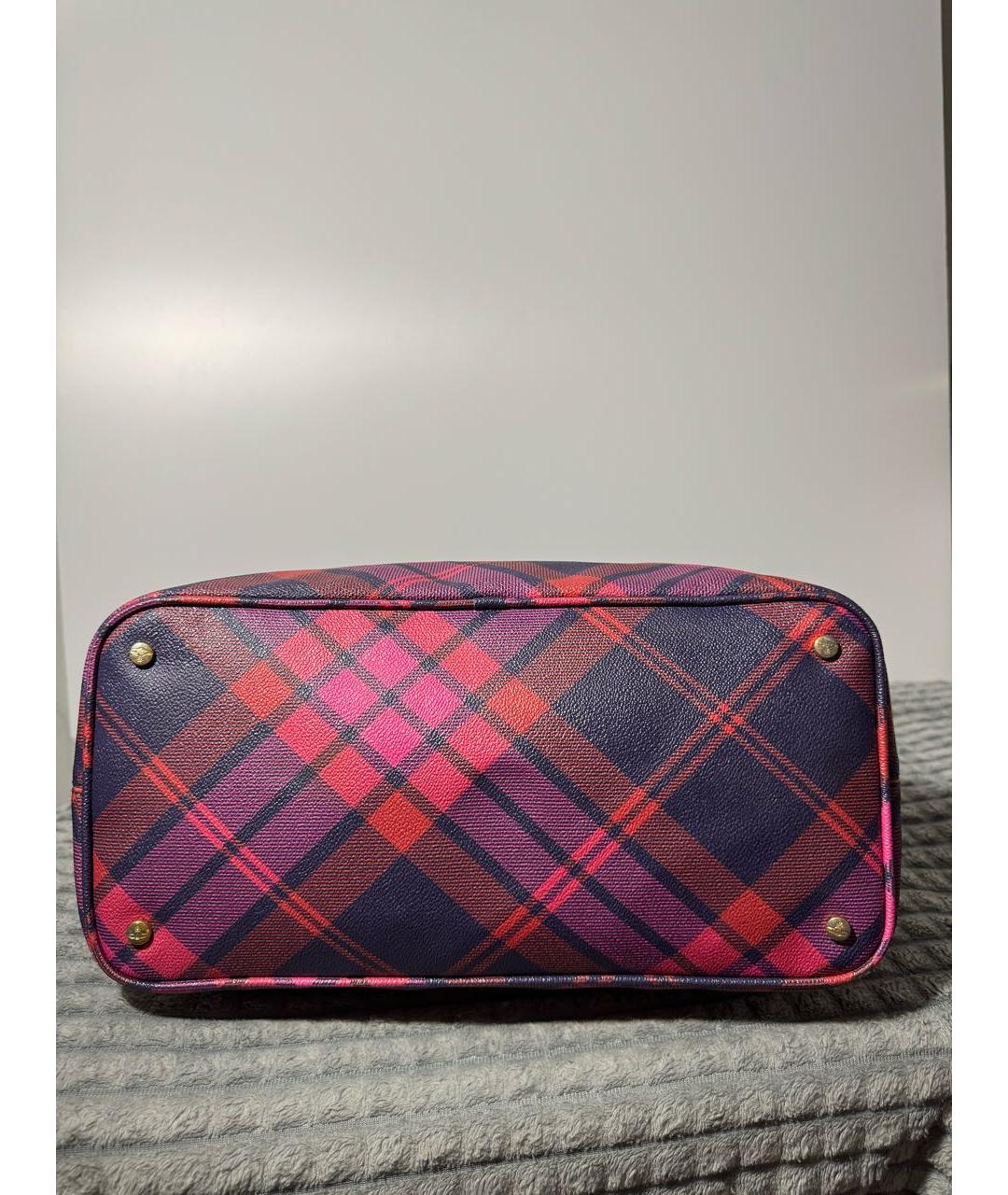 VIVIENNE WESTWOOD Фиолетовая сумка тоут из искусственной кожи, фото 5