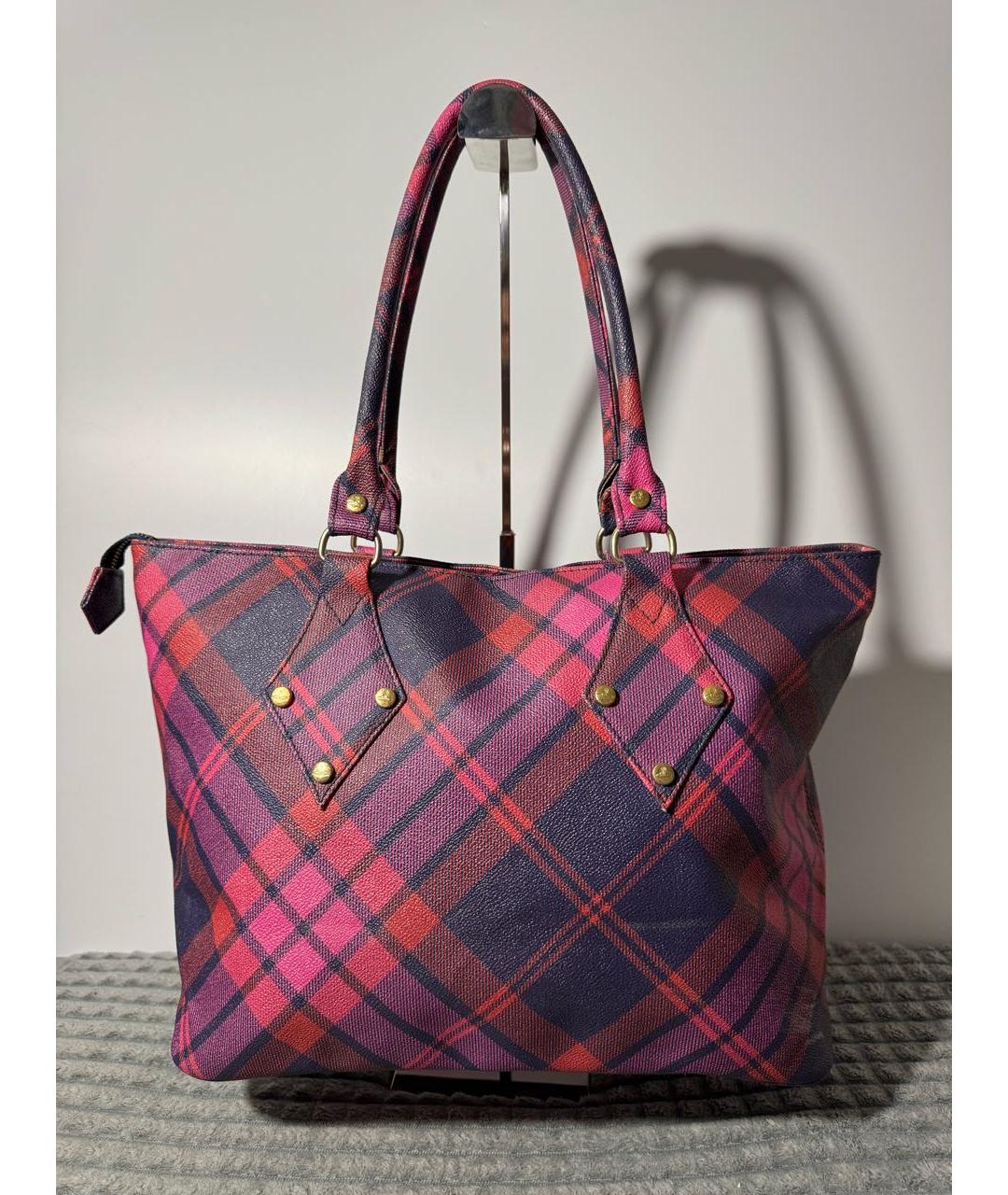 VIVIENNE WESTWOOD Фиолетовая сумка тоут из искусственной кожи, фото 2
