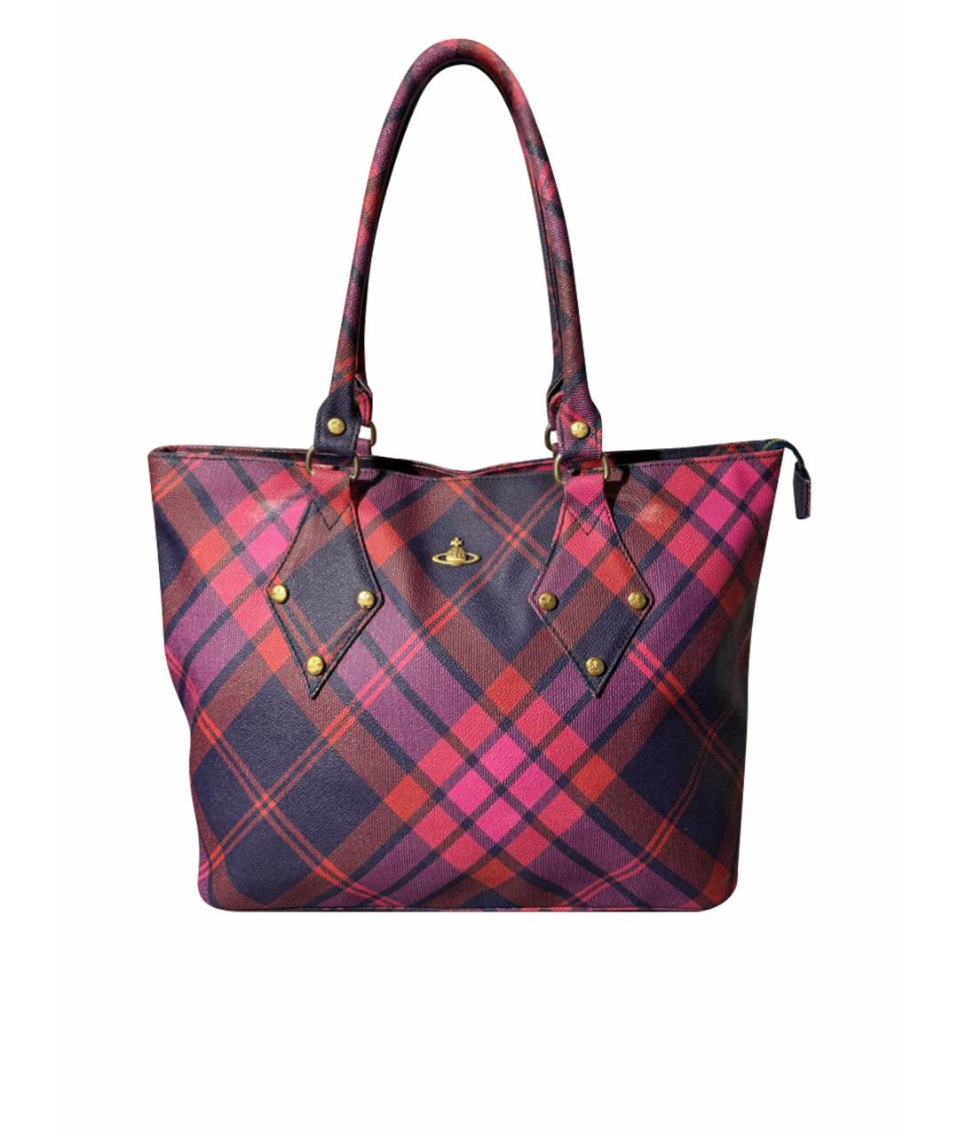 VIVIENNE WESTWOOD Фиолетовая сумка тоут из искусственной кожи, фото 1